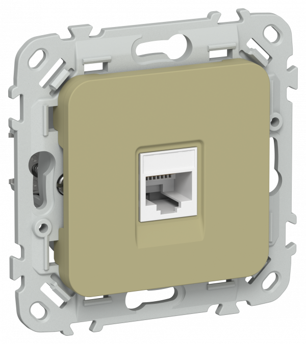FLITE Розетка компьютерная RJ45 категория 5Е UTP РК5е-1-0-ФлО оливковый IEK