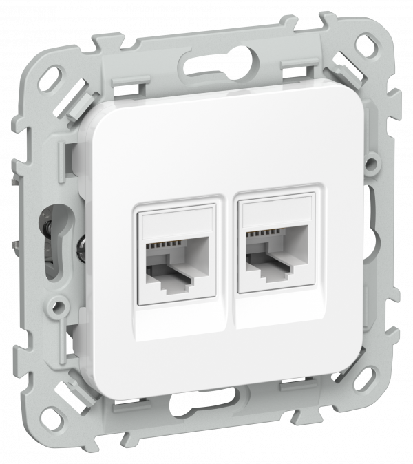 FLITE Розетка 2-местная компьютерная RJ45 категория 5Е UTP РК5е-2-0-ФлБ белый IEK