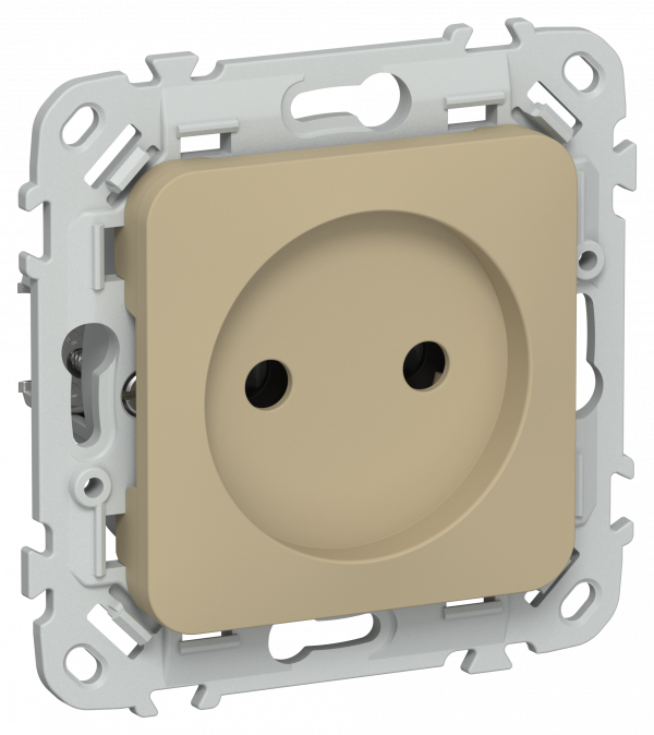 FLITE Розетка без заземления без защитных шторок безвинтовое крепление 10А РС01-1-ФлХ хаки IEK