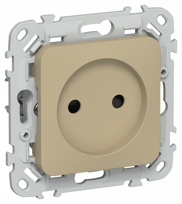 FLITE Розетка без заземления с защитными шторками безвинтовое крепление 10А РСш01-1-ФлХ хаки IEK