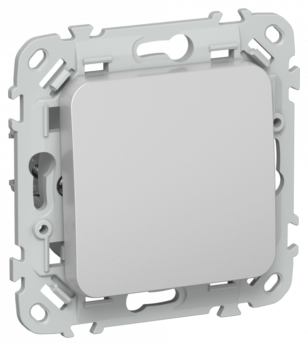 FLITE Выключатель 1-клавишный проходной 10А ВС61-1-0-ФлА алюминий IEK