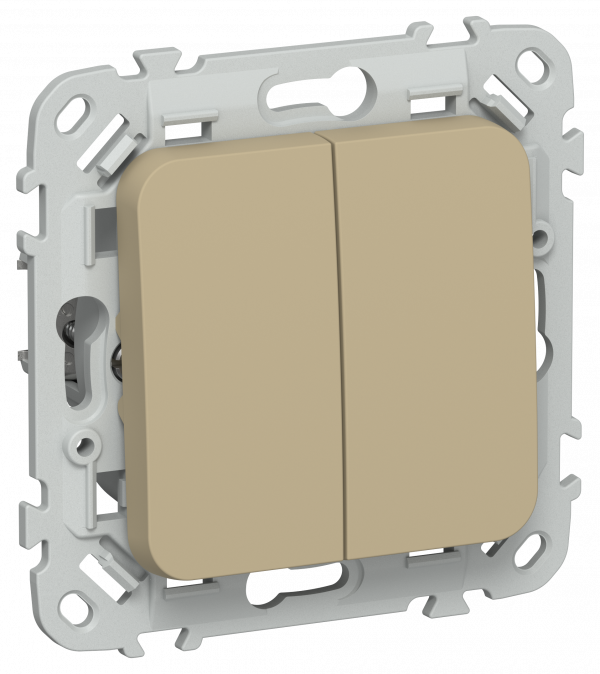 FLITE Выключатель 2-клавишный 10А ВС12-1-0-ФлХ хаки IEK