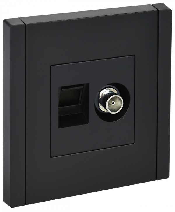 FORTE&PIANO Розетка двойная TV+RJ45 кат.6 FP137 черный IEK