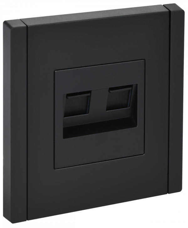 FORTE&PIANO Розетка двойная RJ11+RJ45 кат.5E FP135 черный IEK