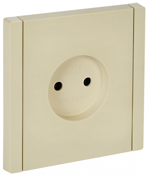 FORTE&PIANO Розетка 1-местная без заземления без защитных шторок винтовое крепление 10А FP418 ваниль IEK