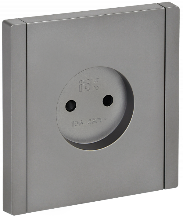 FORTE&PIANO Розетка 1-местная без заземления с защитными шторками винтовое крепление 10А FP517 сталь IEK