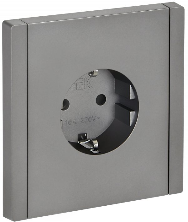 FORTE&PIANO Розетка 1-местная с заземлением с защитными шторками винтовое крепление 16А FP515 сталь IEK