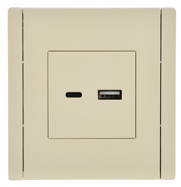 FORTE&PIANO Розетка USB A+C 18Вт FP451 ваниль IEK