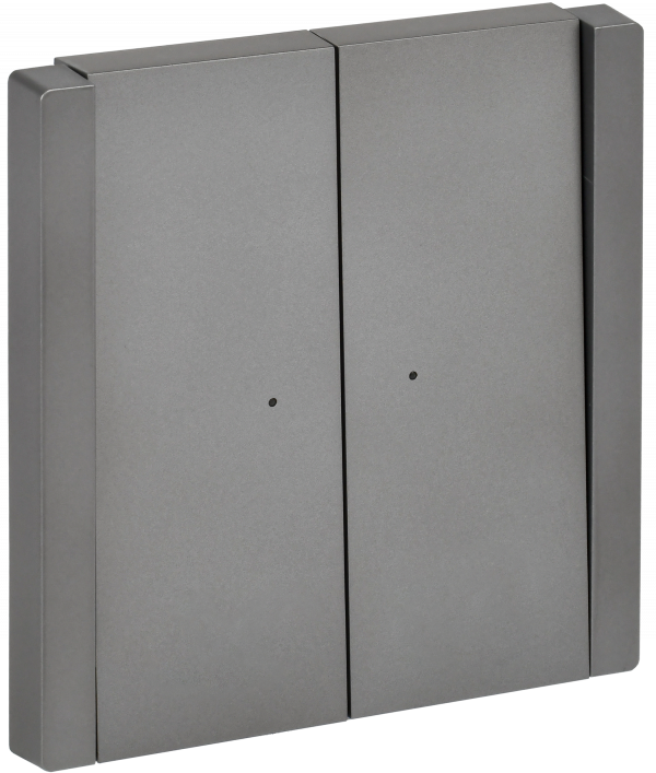 FORTE&PIANO Выключатель 2-клавишный проходной с индикацией 10А FP508 сталь IEK