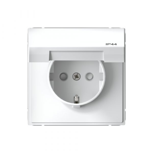 ARTGALLERY РОЗЕТКА с заземлением со шторками с    крышкой 16А, IP44, механизм, быстрозажимные       клеммы, белый