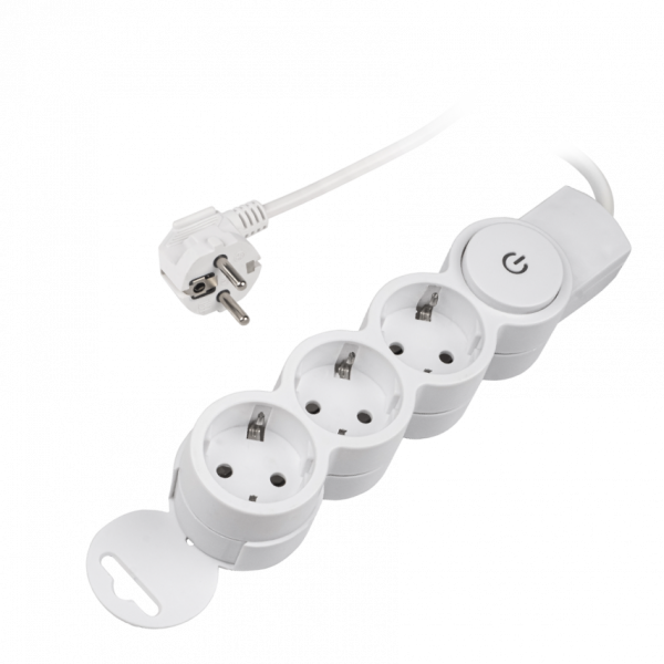 Удлинитель бытовой ФАZА FW-03-500 3x5,0 с заземлением и выключателем, 10А