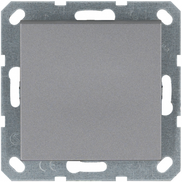 Звонковый механизм 10A 250V~ с накладкой, цвет Алюминий