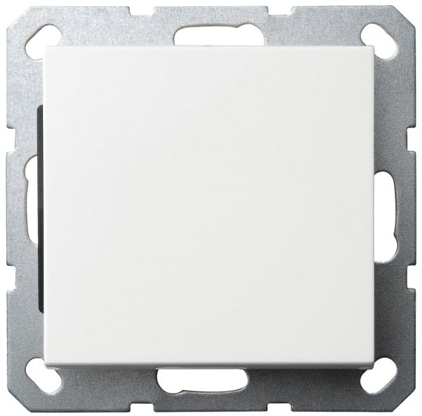 Выключатель одноклавишный 10A 250V~ с накладкой, цвет белый глянцевый