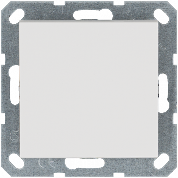 Выключатель одноклавишный проходной 10A 250V~ с накладкой, цвет белый глянцевый