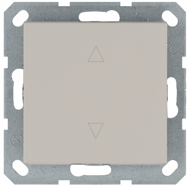 Выключатель одноклавишный для штор 10A 250V~ с накладкой, цвет Тауп