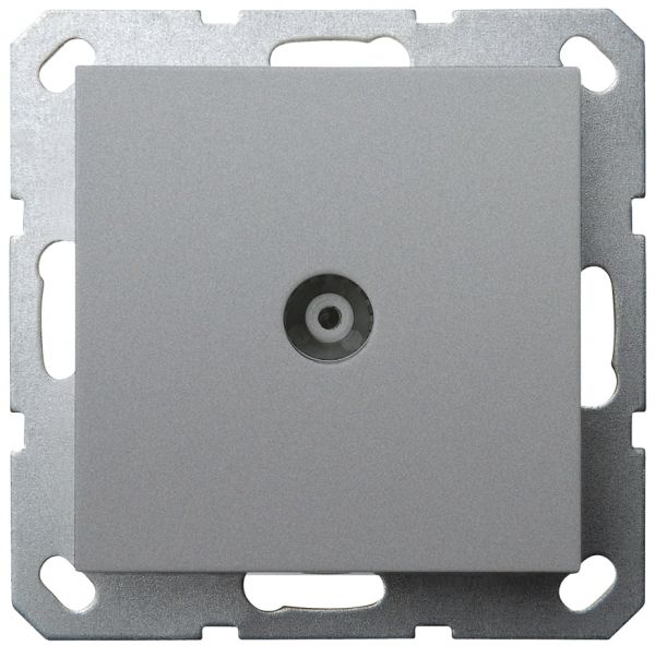 Розетка TV9.5 мм оконечная с накладкой, цвет Алюминий