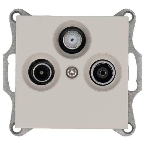 Розетка TV+FM+SAT9.5 мм оконечная с накладкой, цвет Тауп