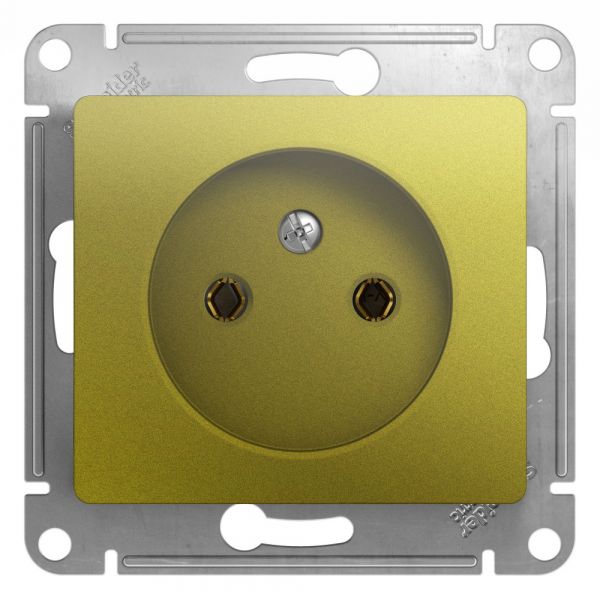 GLOSSA розетка без заземления фисташковый