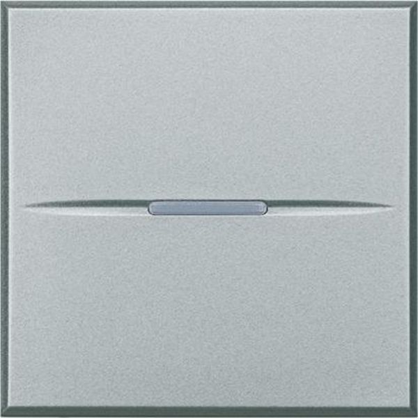 Axolute. Выключатель аксиальный одноклавишный 10А 250В. Винтовые клеммы. 2 модуля. Цвет Алюминий