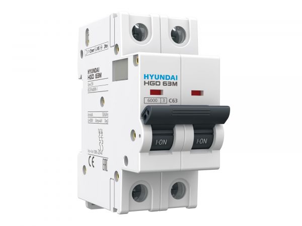 Выключатель автоматический модульный двухполюсный 2А 6кА В HD