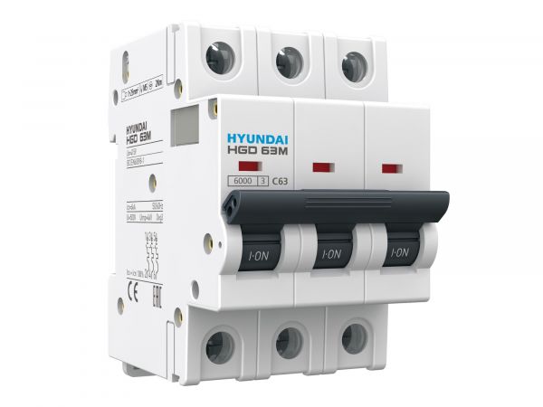 Выключатель автоматический модульный трехполюсный 6А 6кА DHGD