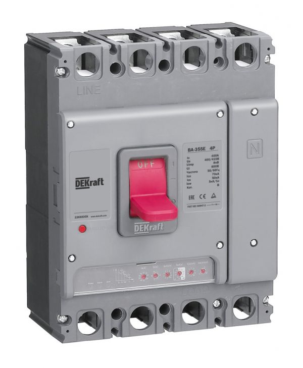 Силовой автоматический выключатель с электронным расцепителем 4P 400А 70кА ВА-355E