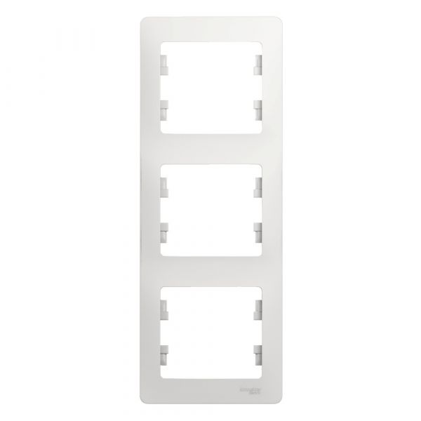 GLOSSA Рамка 3 поста вертикальная белая