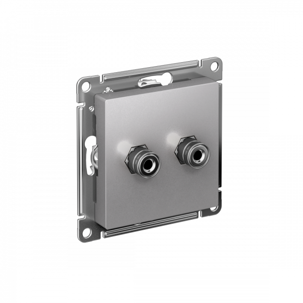 Аудиорозетка ATLASDESIGN двухместная алюминий