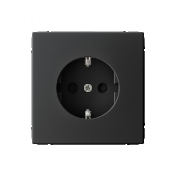 ARTGALLERY РОЗЕТКА с заземлением со шторками, 16А, механизм, быстрозажимные клеммы, карбон