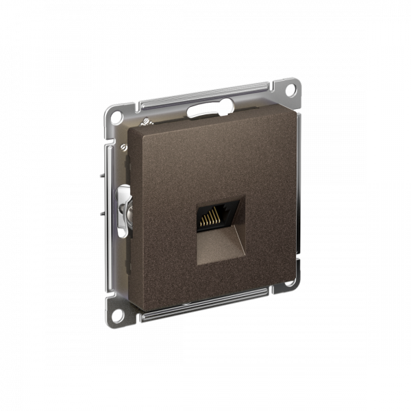 Розетка ATLASDESIGN компьютерная RJ45 механизм мокко