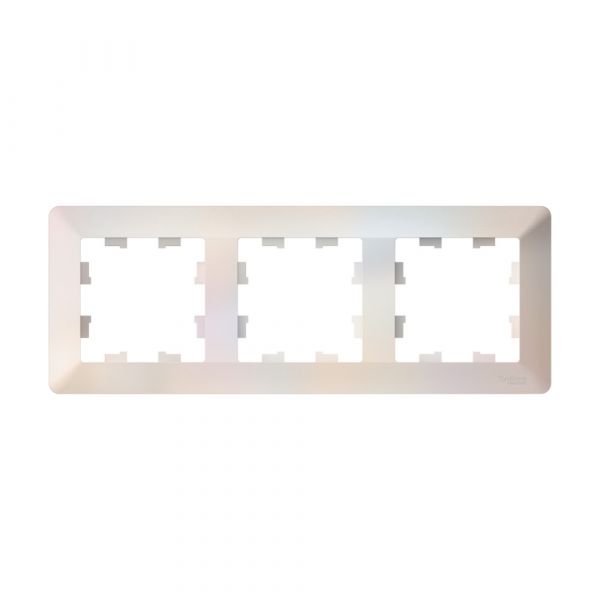 ATLASDESIGN AIR 3-постовая РАМКА, ЖЕМЧУГ/дымчатый белый