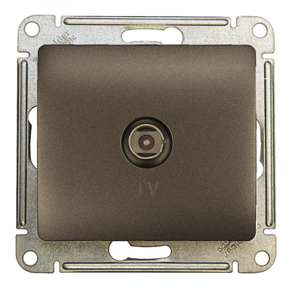 GLOSSA TV розетка проходная 4DB графит