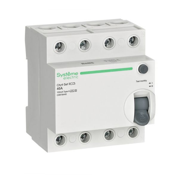Выключатель дифференциального тока селективный (ВДТ/УЗО) 40А 4P 100мА A-S 400В City9 Set