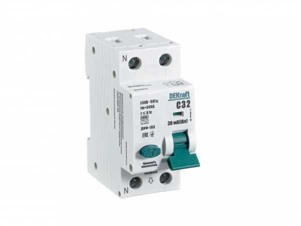 Выключатель автоматический дифференциальный 1Р+N 32А 30мА тип A х-ка С ДИФ-103 6кА