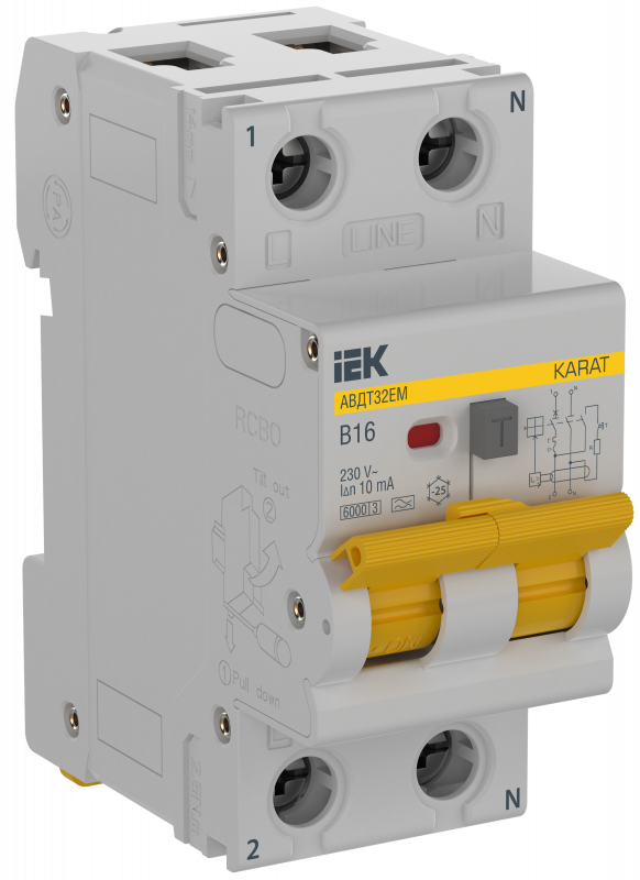 Выключатель автоматический дифференциального тока АВДТ32EM B16 10мА тип A(Электромеханический) IEК