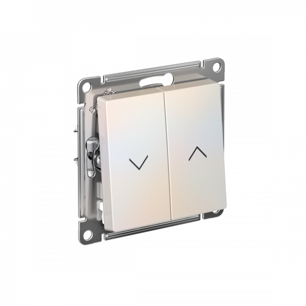 ATLASDESIGN 2-клавишный ВЫКЛЮЧАТЕЛЬ ЖАЛЮЗИ, 10А, мех., ЖЕМЧУГ