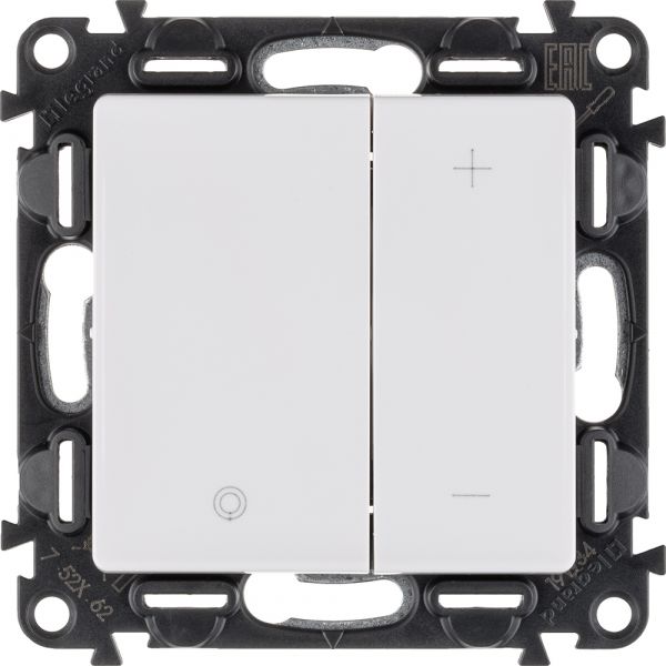 Valena LIFE Светорегулятор кнопочный универсальный 400Вт без нейтрали С лицевой панелью Белый