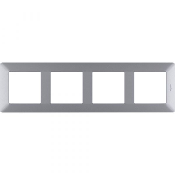 Valena LIFE Рамка 4 поста алюминий универсальная