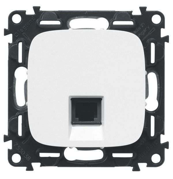 Valena ALLURE Лицевая панель для одиночных телефонных/информационных розеток Белая