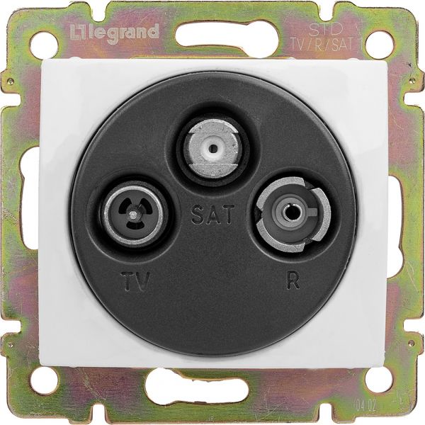 VALENA Розетка телевизионная TV-FM-SAT звезда в рамку белая