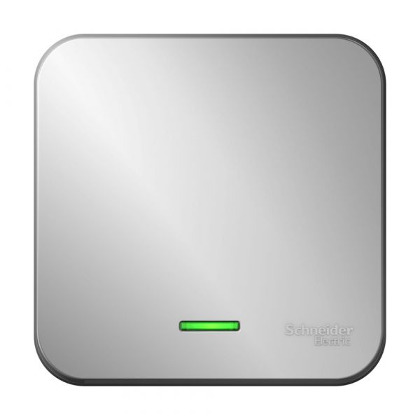 Выключатель BLANCA одноклавишный наружный (схема 1) с подсветкой и изоляционной пластиной 10а 250b алюминий