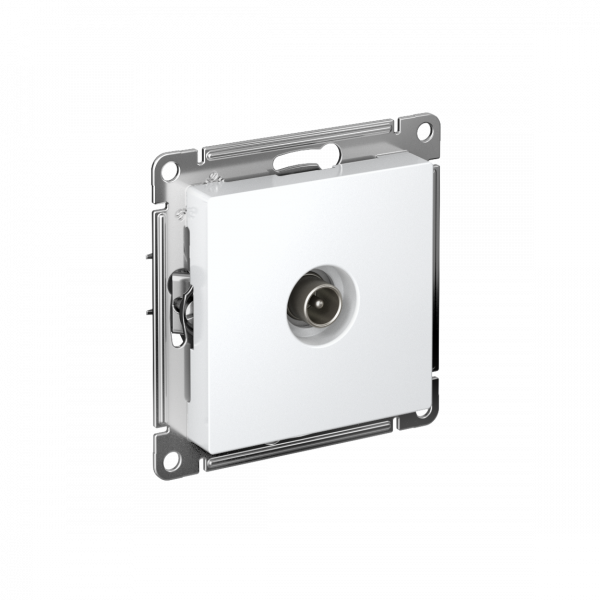 Розетка ATLASDESIGN TV проходная 4DB механизм белый