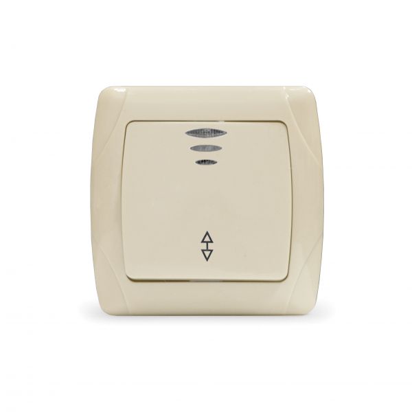 Маргарита выключатель проходной одноклавишный с подсветкой  с/у, 10А, 220В, сл.кость (ivory) (еврослот)