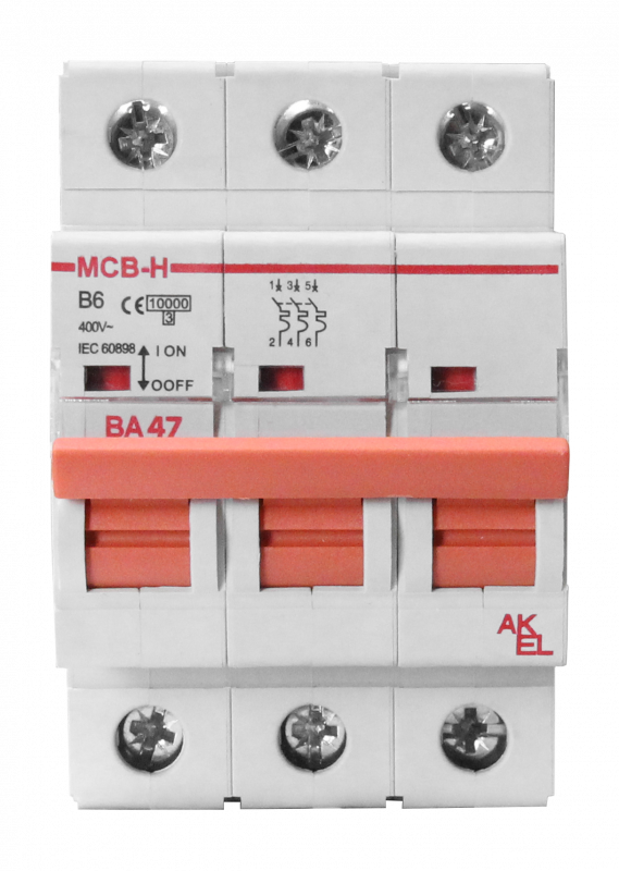 Выключатель автоматический ВА47-MCB-H-3P-B3-AC 3P/3A/B/10кА