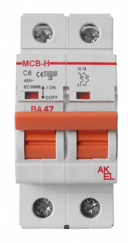 Выключатель автоматический ВА47-MCB-H-2P-C4-AC 2P/4A/C/10кА