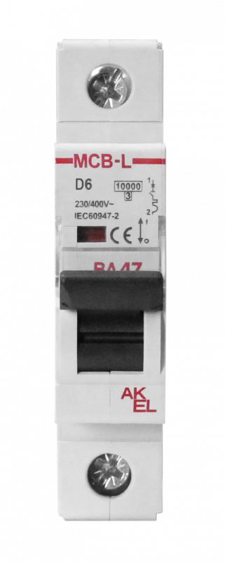 Выключатель автоматический ВА47-MCB-L-1P-D2-AC 1P/2A/D/10кА/230VAC/10кА/400VAC