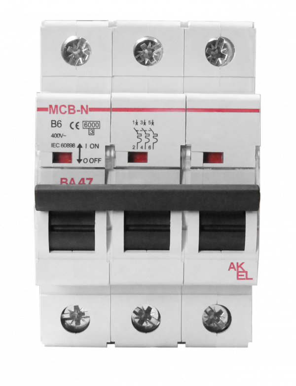 Выключатель автоматический ВА47-MCB-N-3P-B50-AC 3P/50A/B/6кА