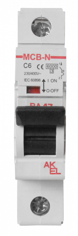 Выключатель автоматический ВА47-MCB-N-1P-C2-AC 1P/2A/C/6кА