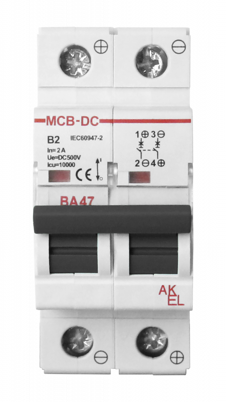 Выключатель автоматический ВА47-MCB-N-2P-C32-DC 2P/32A/С/500VDC/6кА
