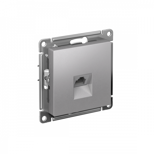 ATLASDESIGN РОЗЕТКА компьютерная RJ45, кат. 6A, механизм, АЛЮМИНИЙ